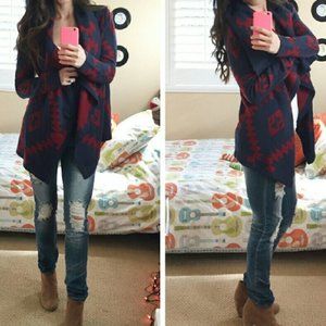 Moon Collection Aztec Over Sized Cardigan XS S